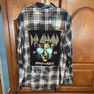 Def Leppard upcycled flannel tee made by me One of a Kind
